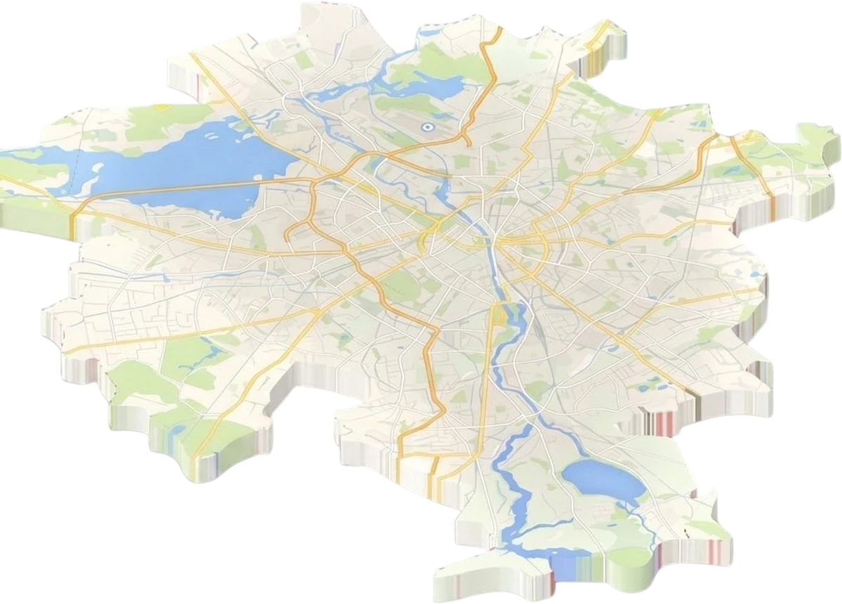 Карта города с точками кофемашин